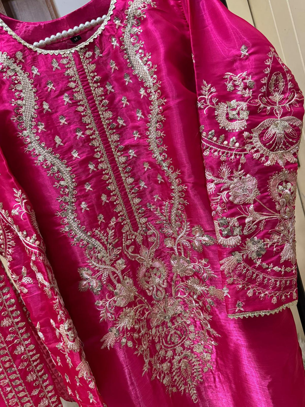 Sheesha Silk Suit in Pink