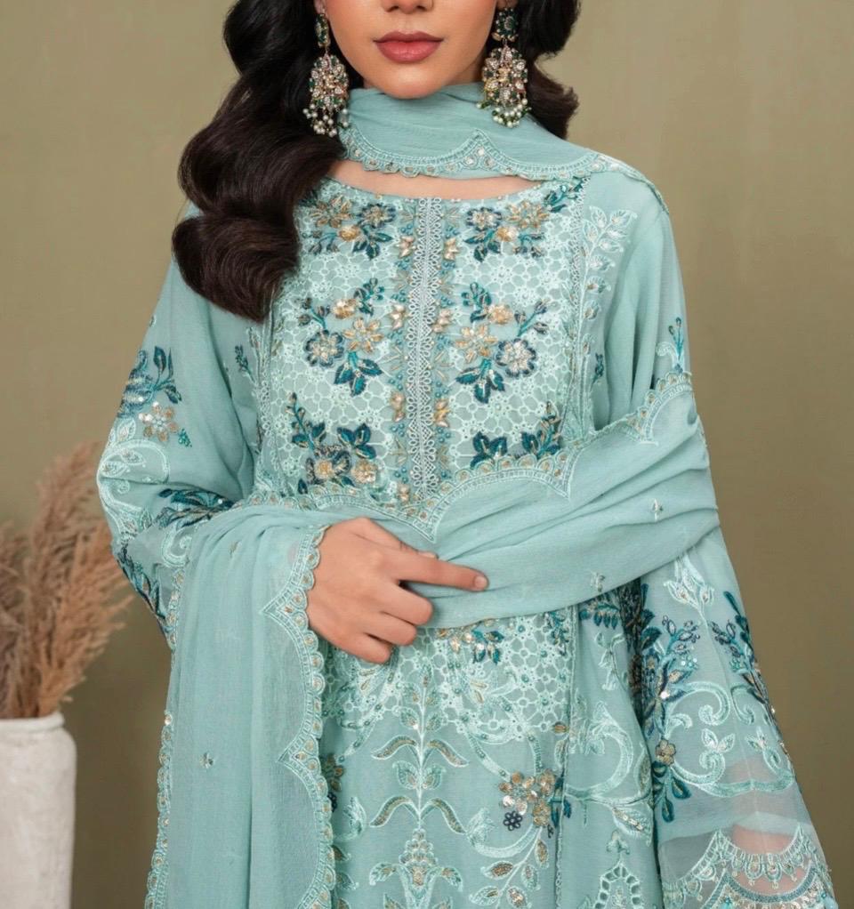 Embroidered Chiffon Set