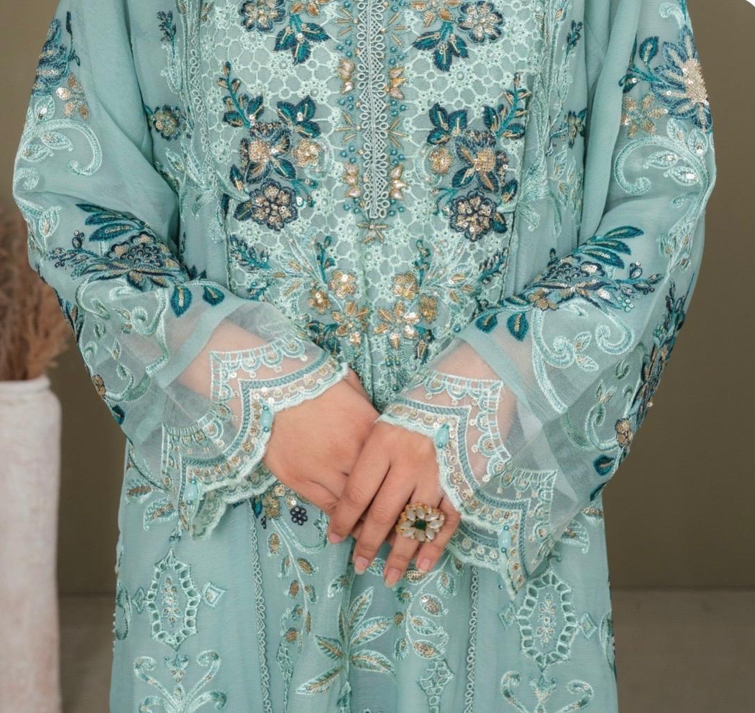 Embroidered Chiffon Set