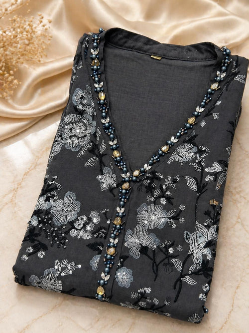 Chiffon Embellished Suit