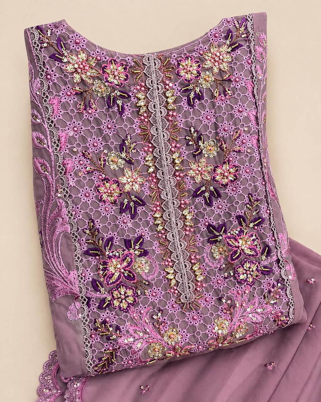 Embroidered Chiffon Suit