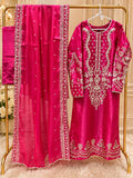 Sheesha Silk Suit in Pink